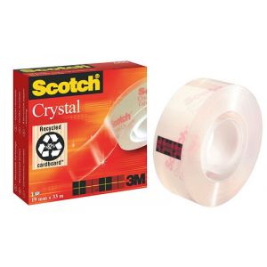 Office tape, SCOTCH® Crystal Clear (600), transparent/clear, 19mm, 33m, in a box