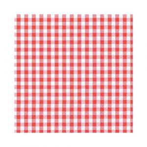 Napkins 33x33 VICHY red grid, 1/4, pack of 30 pcs.