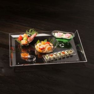 FINGERFOOD catering trays PS transparent 37x27,1xh.2,1cm, 6 pieces