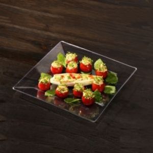 FINGERFOOD - crystal plates PS 20,3x20,3xh.1,5cm, 10 pieces