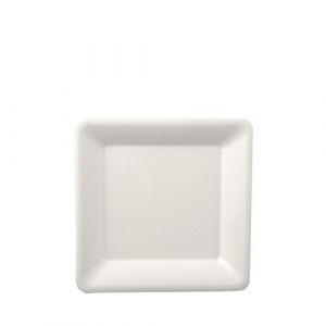 Sugar cane plate square 16x16 cm, white, pack of 50pcs (k/10)