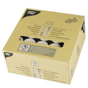 Tea lights 8h, diameter 38mm h23mm, white colour, pack of 100pcs