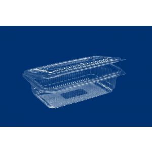 Rectangular container with hinged lid K HL750 PET, capacity 750ml, price per pack 50pcs