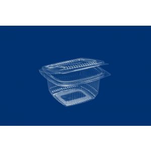 Square container with hinged lid K HL375 PET, capacity 375ml, price per pack 100pcs