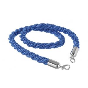 Rope for fence post blue with silver snap hook