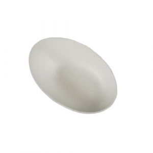 FINGERFOOD - Sugar cane plate EGG 8x5cm, white, 50 pieces