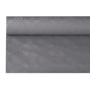 Paper tablecloth 1,2m x 6m grey, damascus embossing
