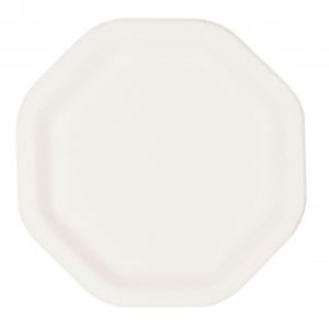 Pure octagonal paper plates, size: 23.5 cm x 23.5 cm, price per package 50pcs