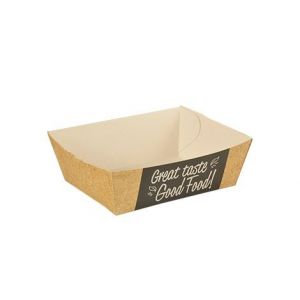 Paper tray for fries small 90x70x35mm brown GOOD FOOD FOOD 50 pieces