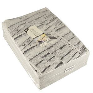 Wrapping paper 5kg cellulose overprint "Newspaper" 25x35cm, 1800 sheets