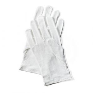 Rękawice bawełniane białe roz.M pojedynczo pakowane kelnerskie (k/24)