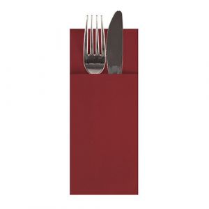 Cutlery pocket Airlaid maroon, pack of 160 pieces