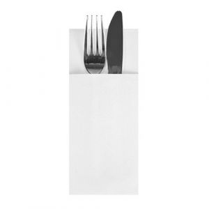 Cutlery pocket Airlaid white,160 pieces