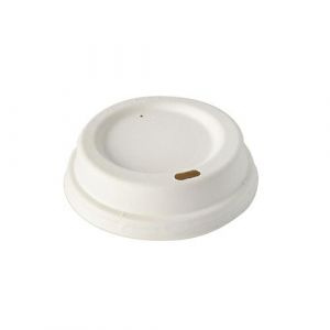 Lid for sugar cane cup 80mm fully biodegradable, 50 pieces