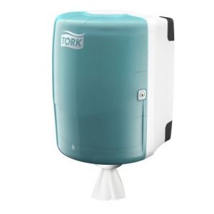 Wall dispenser TORK for cleaning cloth in small rolls W2 white-turquoise