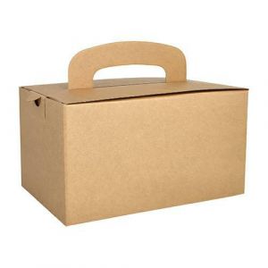 Lunch box with handle 12x15x22cm kraft, 20pcs. (k/5) 