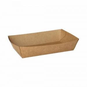 Brown tray for fries 8.5x15.5x3.5cm 50pcs. (k/10) "Pure"