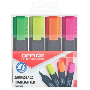 Highlighter OFFICE PRODUCTS, 1-5mm (line), 4pcs, assorted colours