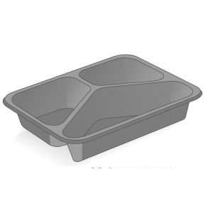 Lunch container for welding D-9410, 3-chamber, black, 227x178x33, price per 40 pieces