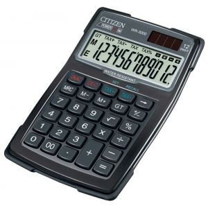 CITIZEN WR-3000 Waterproof 12-digit Black Calculator