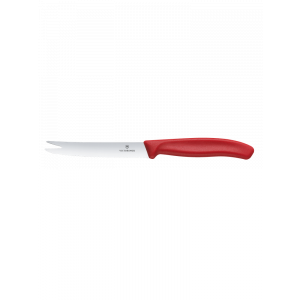 Victorinox Swiss Classic Cheese and Sausage Knife, serrated blade, 110mm, red