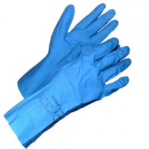 Latex household gloves, blue, size 8 (M)
