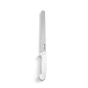 HACCP bread/toast knives - white, serrated blade
