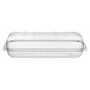Baguette container, hinged OPS 240x75x75mm, 360 pieces