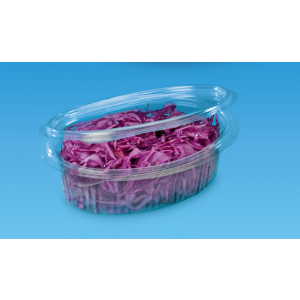 Oval PET container for salads, snacks 145x108, 100 pieces
