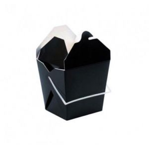 CHINABOX - square 68x53mm black 450ml with handle, 45 pieces