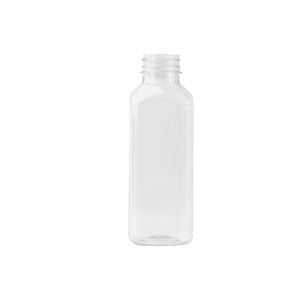 Bottle for juices, smoothies, cocktails PET square 330ml thread 38mm 2 start h 156mm, 100 pieces