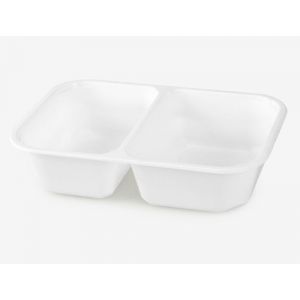 Lunch container Small Catering white 160x112x45, 2-chamber 420ml, 900 pieces