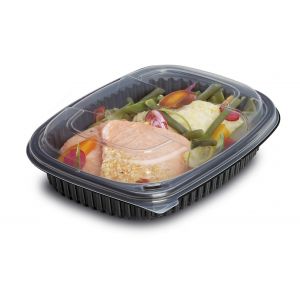 COOK215 lunch container 800ml, 40szt (k/8) 215x170x40mm, black, PP
