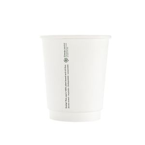 Kubek papier 250ml 2W op.25szt. biały, (biodegradowalne), 80mm (k/20)