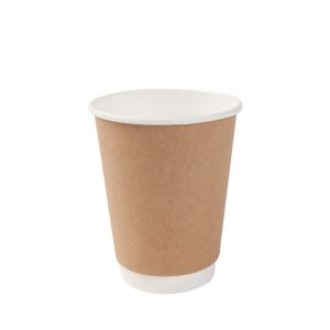 Paper cup-PLA 300/400ml 2-ply, 25 pieces white and brown, PLA-coated, biodegradable, 90mm (k/20)