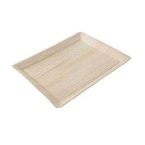 Palm leaf tray rectangle 32.5x27 flat, 25pcs (k/4)
