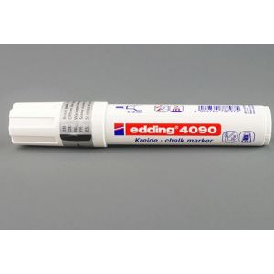 Pisak kredowy Edding 4090 4-15mm biały na bazie wodnej, zmywalny na mokro, ścięta końcówka