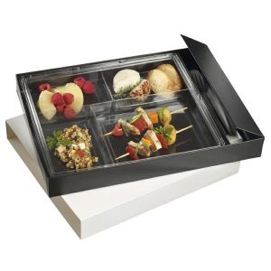 Lunch Box - Surface Tray PET insert with 4 chambers, 290x260x40mm, 60pcs. (k/60)
