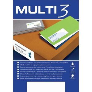 MULTI 3 63.5x72.0 self-adhesive labels 12 labels per sheet op.100 sheets 10493