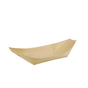 FINGERFOOD - wooden bowls 21.5xh.10cm "boat", 50 pieces