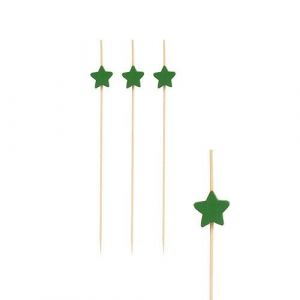FINGERFOOD - patyczki STAR zielone 12 cm op. 100 sztuk