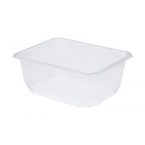 Lunch container for welding 2400ml 227x178x90mm transparent, non-sunched, ribbed, 420 pieces