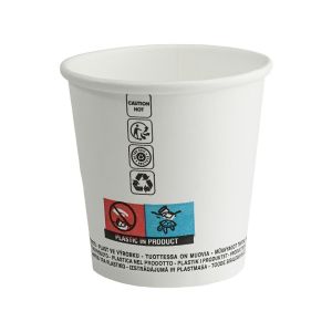 PAP/PE cup SW 100ml white dia 63mm, 4oz. SUP op. of 50 pieces