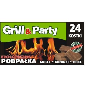 GRILL & PARTY - fire starter eco in cubes, brown, 24 pieces