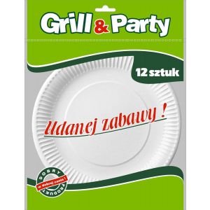 GRILL & PARTY -paper plates 23cm pkg. 12 pieces