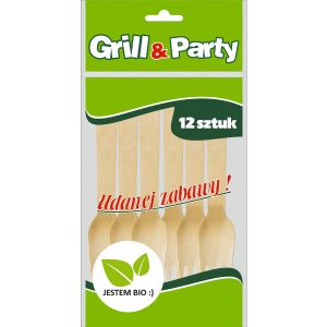 GRILL & PARTY BIO wooden forks, 12pcs (k/100)