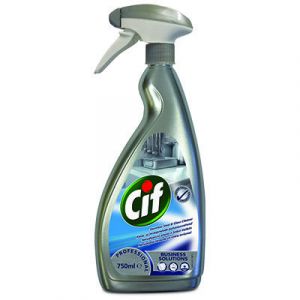 Cif Stainless Steel & Glass Cleaner 750ml- cleaner for hard, waterproof surfaces