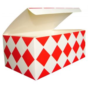 Pudełko kurczak duży, kratka czerwona, rozmiar 205x125x85mm, cena za opakowanie 100 sztuk