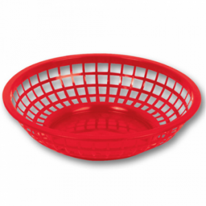 Serving basket red small 20x5cm, 12 pcs