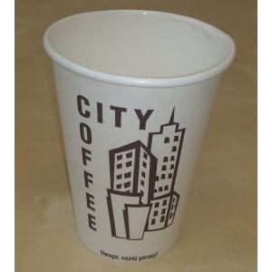 Paper cup 355ml standard print CITY COFFEE, price per pack 50pcs